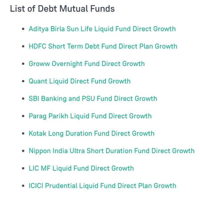 डेट म्यूच्युअल फंडाचे प्रकार